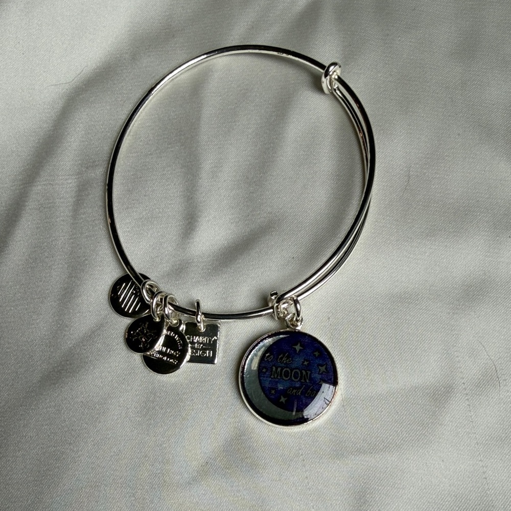 Alex and Ani Love You to the Moon and Back Silver Bangle